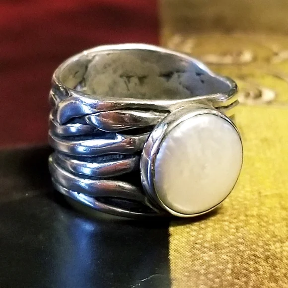 Silpada Sterling Silver Coin Pearl Ring